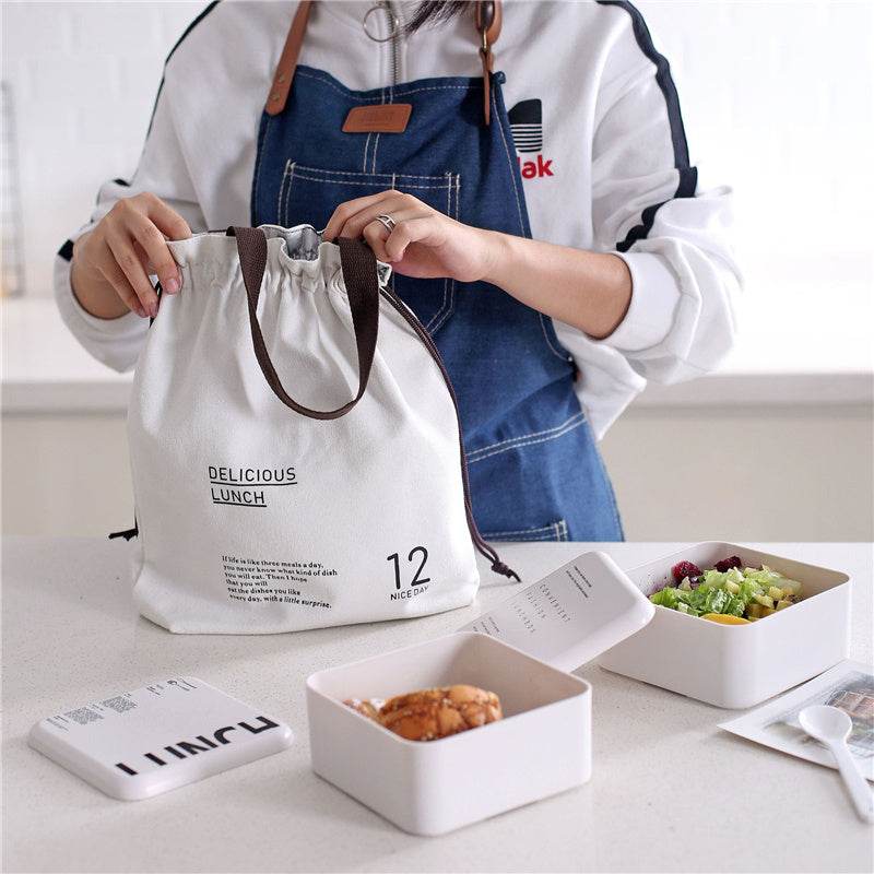 Women Drawstring Tote Lunch Bag
