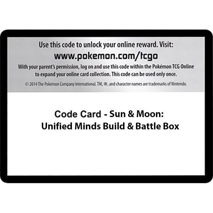 Code Card - Sun & Moon Unified Minds Build & Battle Box (SM11)