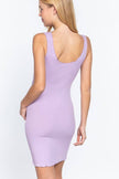 Sleeveless Double Scoop Neck Button Detail Lettuc