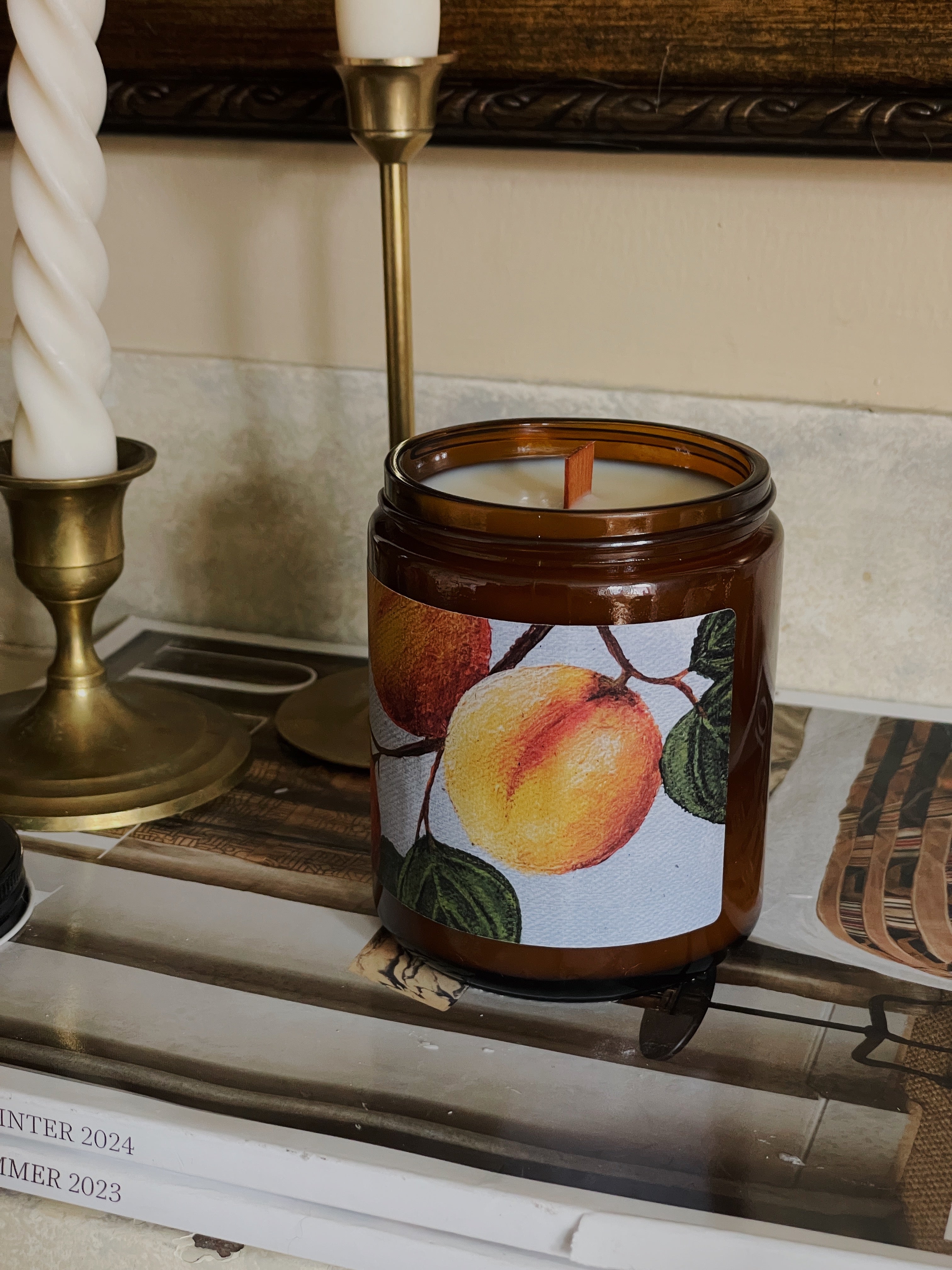 8oz Apricot and Mahogany *Artist Made Label