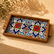 Palestinian Small Food Tray Rectangular 15×30×3 cm – Handmade Ceramic Serving Tray