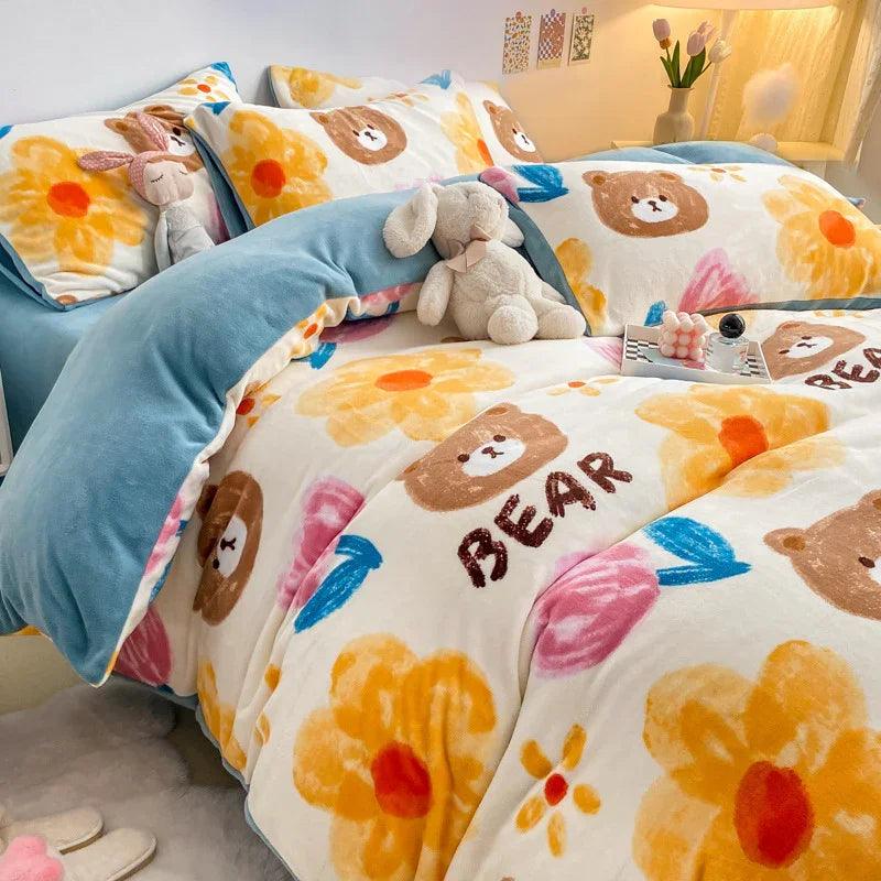Fleece Sheets – Soft Milk Velvet Printed Bedding Sets for Winter