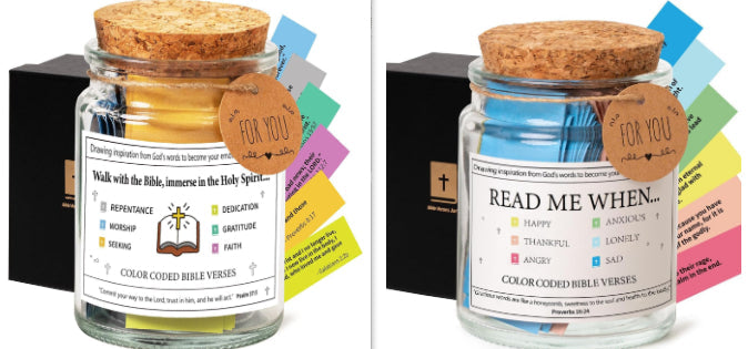 Bible Verses In A Jar – 90 Scripture Cards Glass Jar (Colours A, B, C)