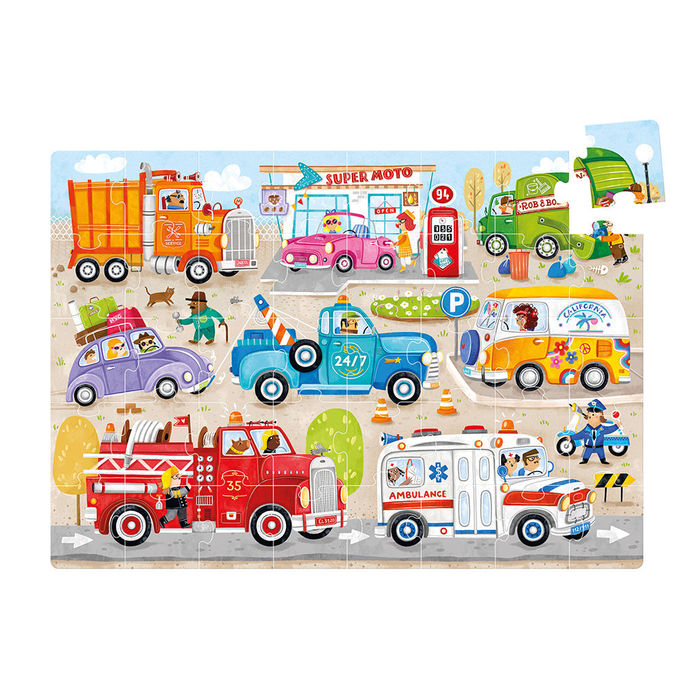 BANANA PANDA - MOTO JUMBO - 40pc PUZZLE CARS (3+)