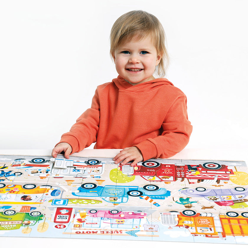 BANANA PANDA - MOTO JUMBO - 40pc PUZZLE CARS (3+)