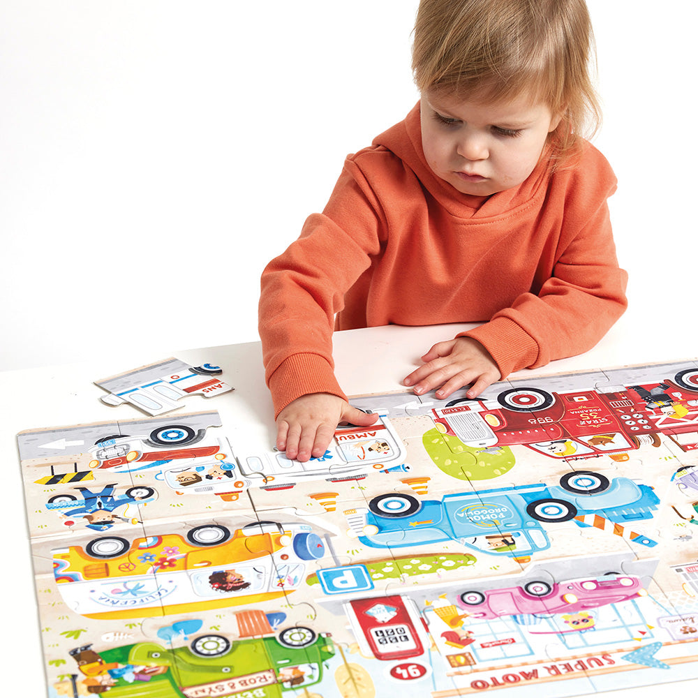BANANA PANDA - MOTO JUMBO - 40pc PUZZLE CARS (3+)