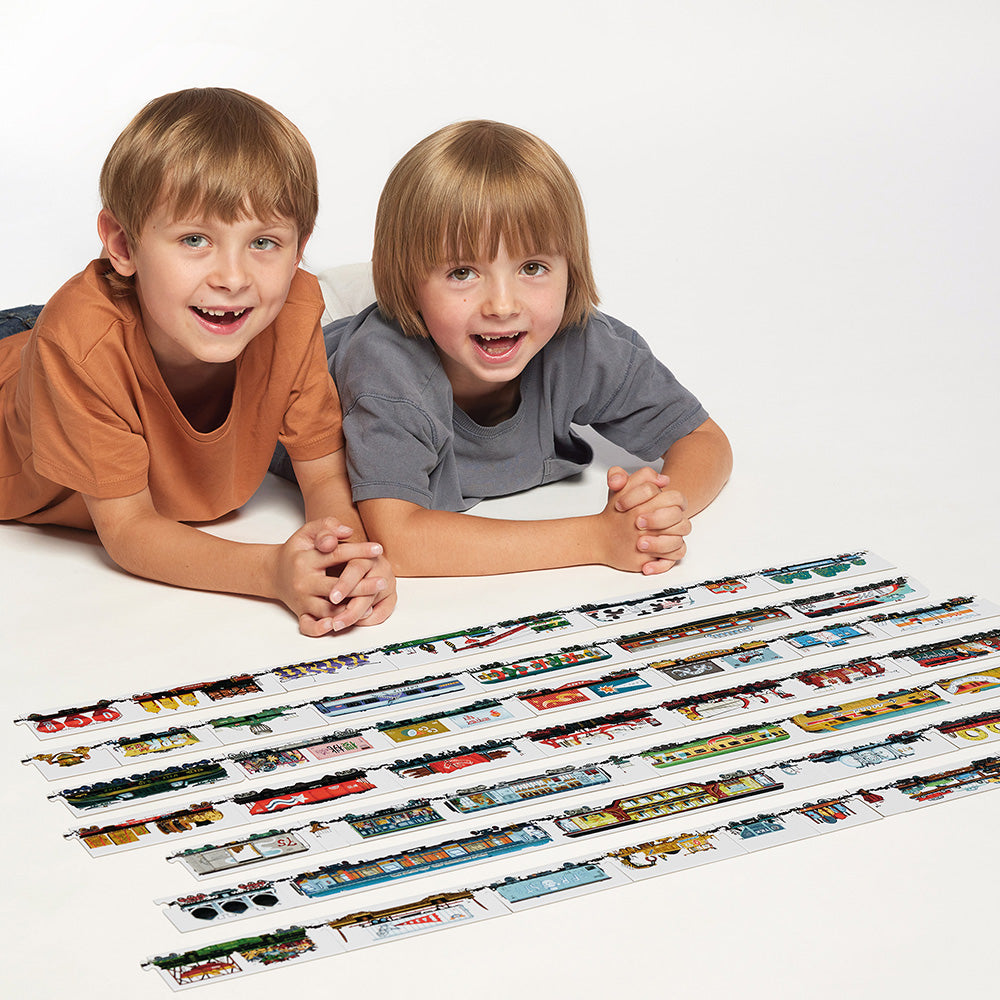 BANANA PANDA - MIX and MATCH - TRAINS 54pc PUZZLE (5+)