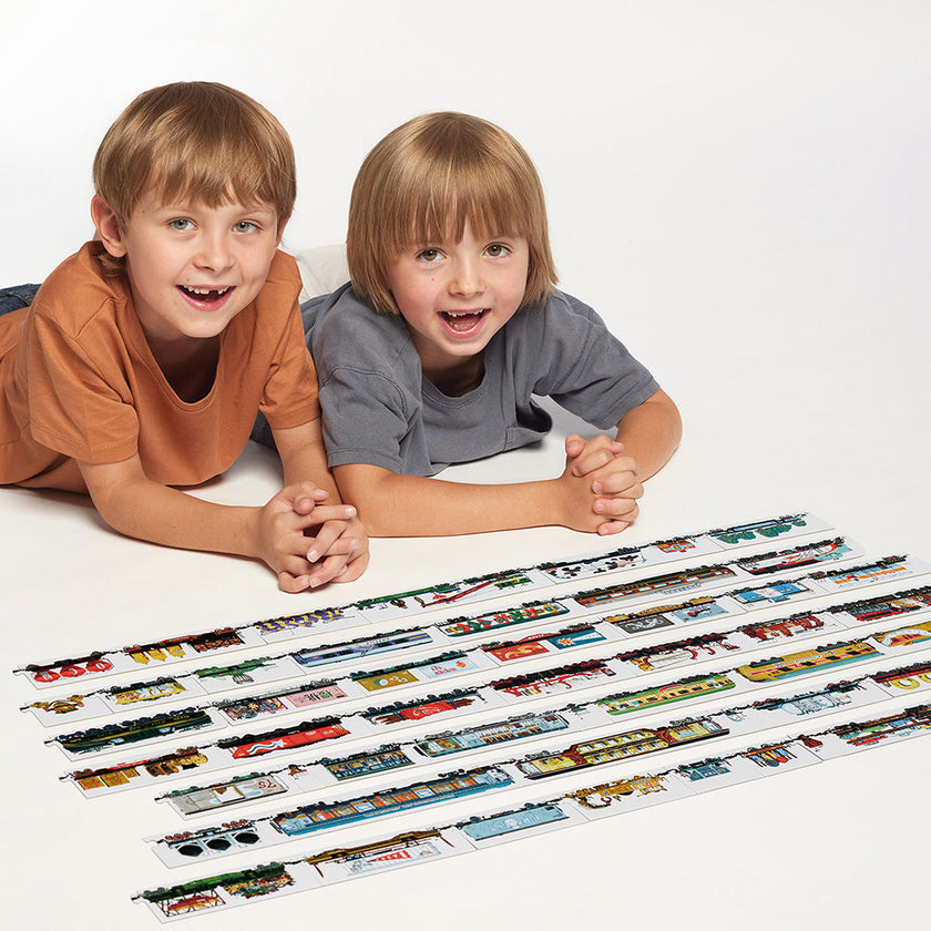 BANANA PANDA - MIX and MATCH - TRAINS 54pc PUZZLE (5+)