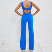 Hollow Back Workout Jumpsuit Sports Athleisure Yoga Wide Leg Jumpsuit