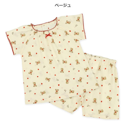 西松屋 ラグラン半袖パジャマ（くま・ハート） 正規品