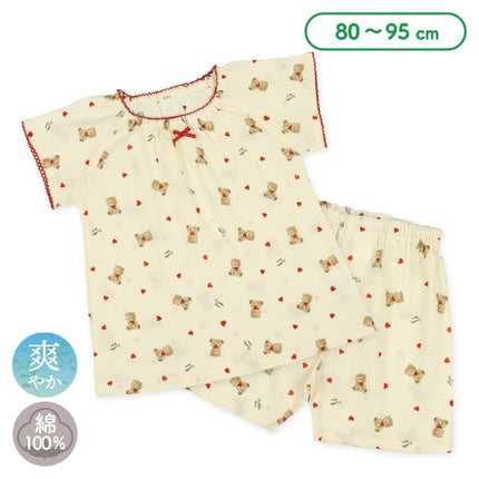 西松屋 ラグラン半袖パジャマ（くま・ハート） 正規品