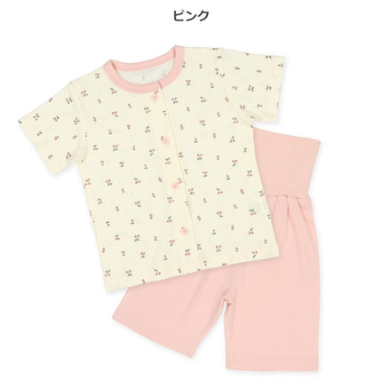 西松屋 腹巻付き前開き半袖パジャマ（チェリー） 正規品