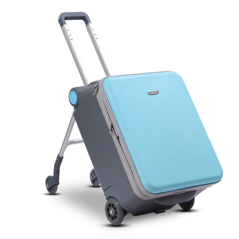 Kids Ride-On Suitcase Stroller with Seat Luminous Wheels Travel Luggage