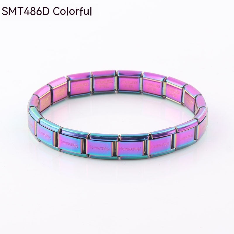 Fashion Personalized Stainless Steel Bracelet – Removable Electroplated Unisex Jewelry