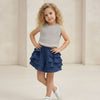 Denim Ruffle Girls Skirt Set