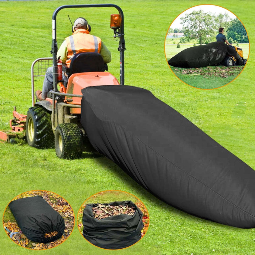 Lawn Tractor Leaf Bag For Riding Lawn Mower Reusable Big Capacity Mower Leaf Bag Black Grass Catcher Bag