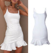 New Ruffles Trumpet Dress Women Sleeveless Spaghetti Strap Slim Summer Dress Party Short Dresses Vestidos