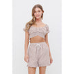 Ruffled Gingham Shorts With Tie