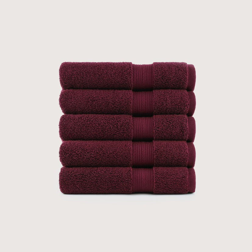 Pure Cotton Bath Towel Set – Burgundy & Turquoise | 500gsm Wholesale Towels