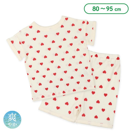 西松屋 どっちもまえ半袖ルームウェア（ハート総柄） 正規品
