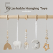 Comfy Cubs - Foldable Baby Play Gym with 5 Hanging Toys - Natural Wood