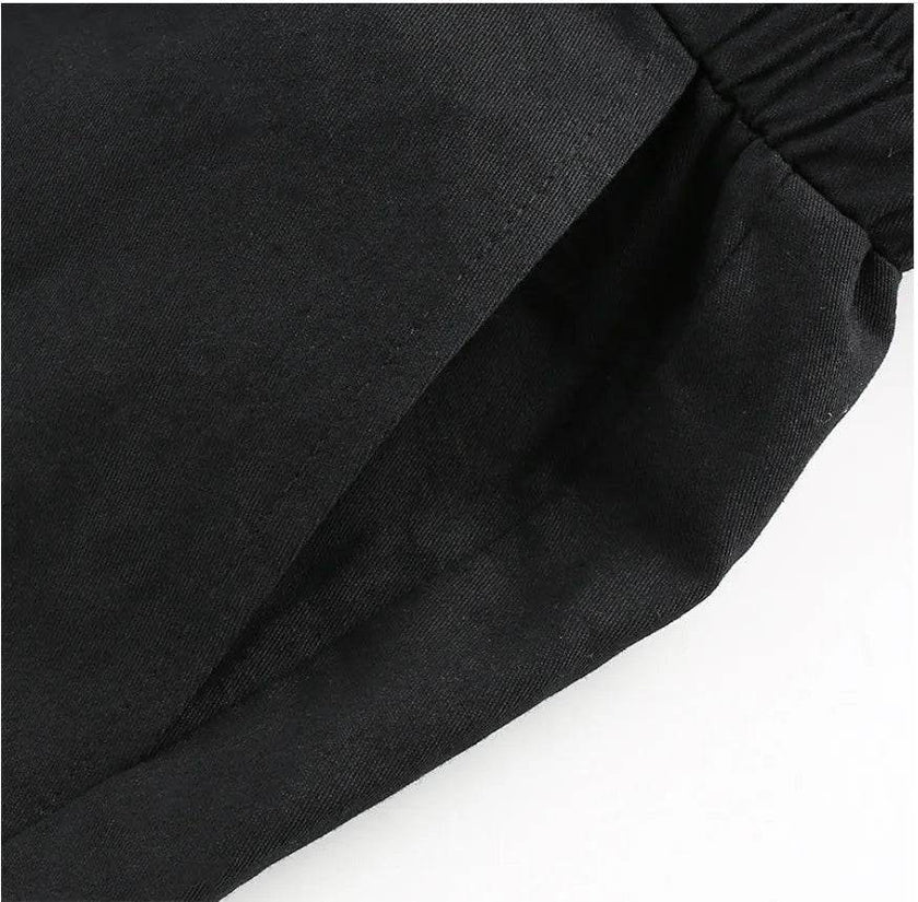 White Stripe Cargo Pants Women Trousers Pockets Patchwork Contrast Color High Waist Pants Hip Hop Capris