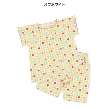 西松屋 2枚組ラグラン半袖パジャマ（りんご・レモン） 正規品