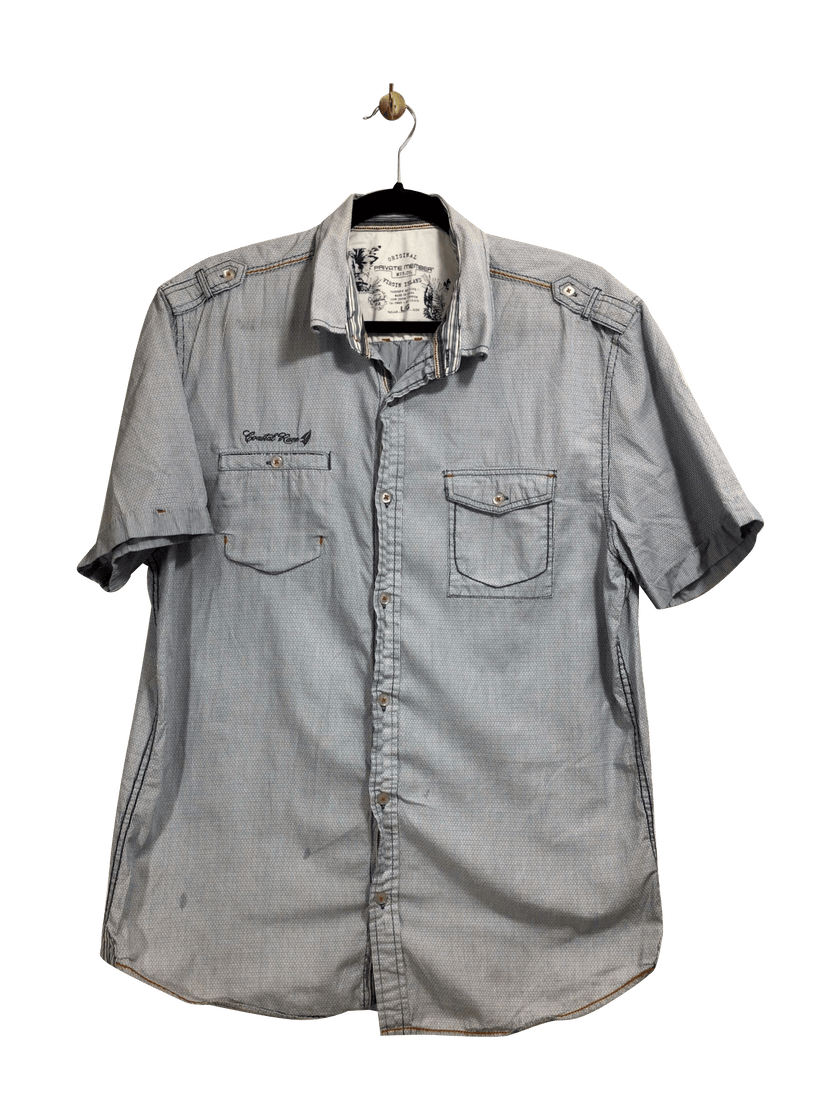VIRGIN ISLAND Regular fit Button-down Top in Blue  -  L