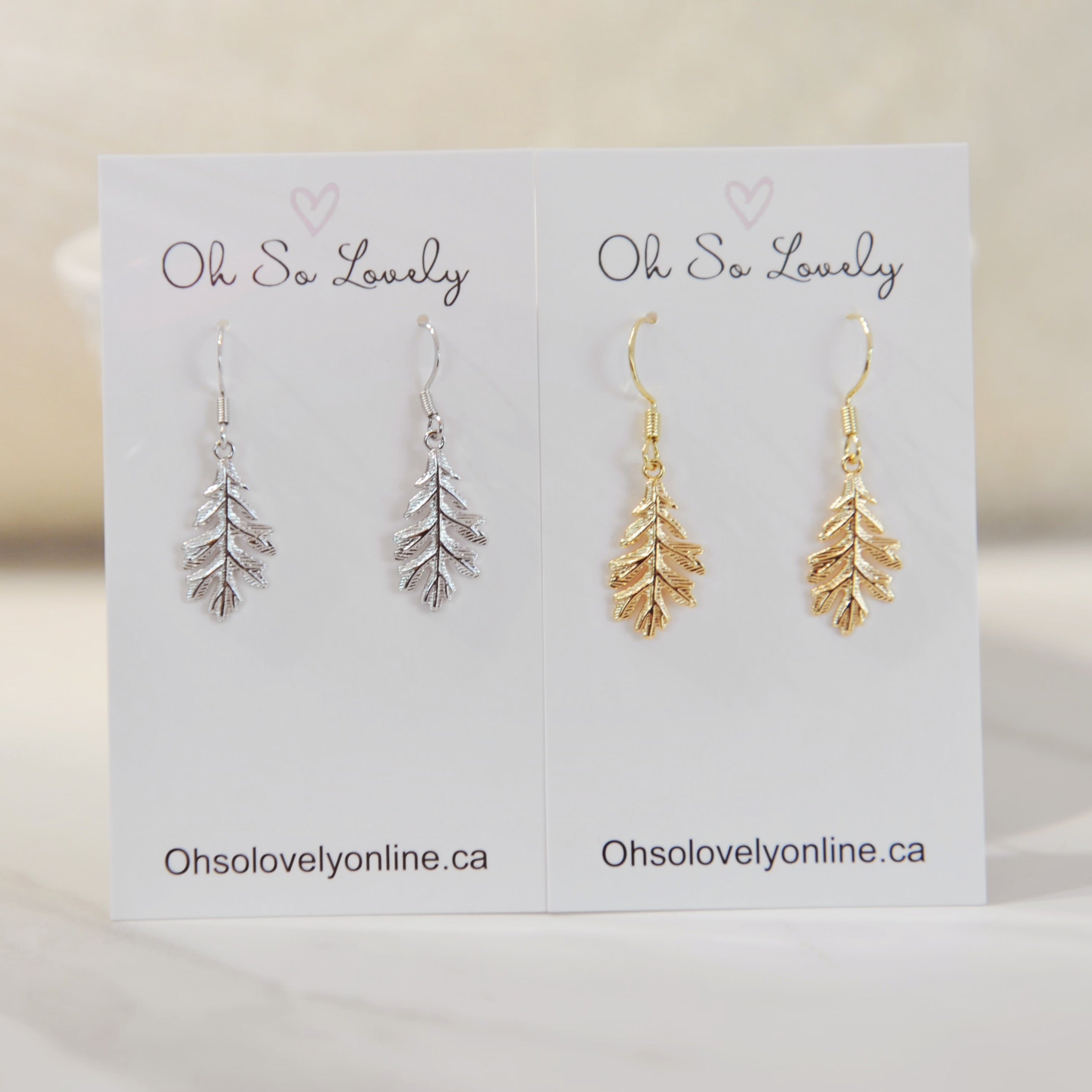 Oakley oak tree leaf drop earrings