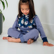 Kids' Bamboo Fleece Half-Zip | Sage With Outer Space