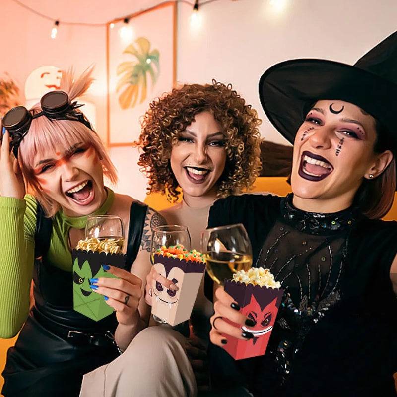 12 Pieces Halloween Popcorn Box Halloween Party Favor Snack Treat Boxes Candy Cookie Container Decorations Gifts For Popcorn Sales Halloween Party Favor Supplies