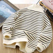 Kids Striped Zip Sweatshirt, Polo Collar Pullover Top