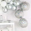 Silver Laser Disco Foil Balloons – Party Decoration Set