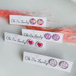 Pink Heart Glass Photo Studs