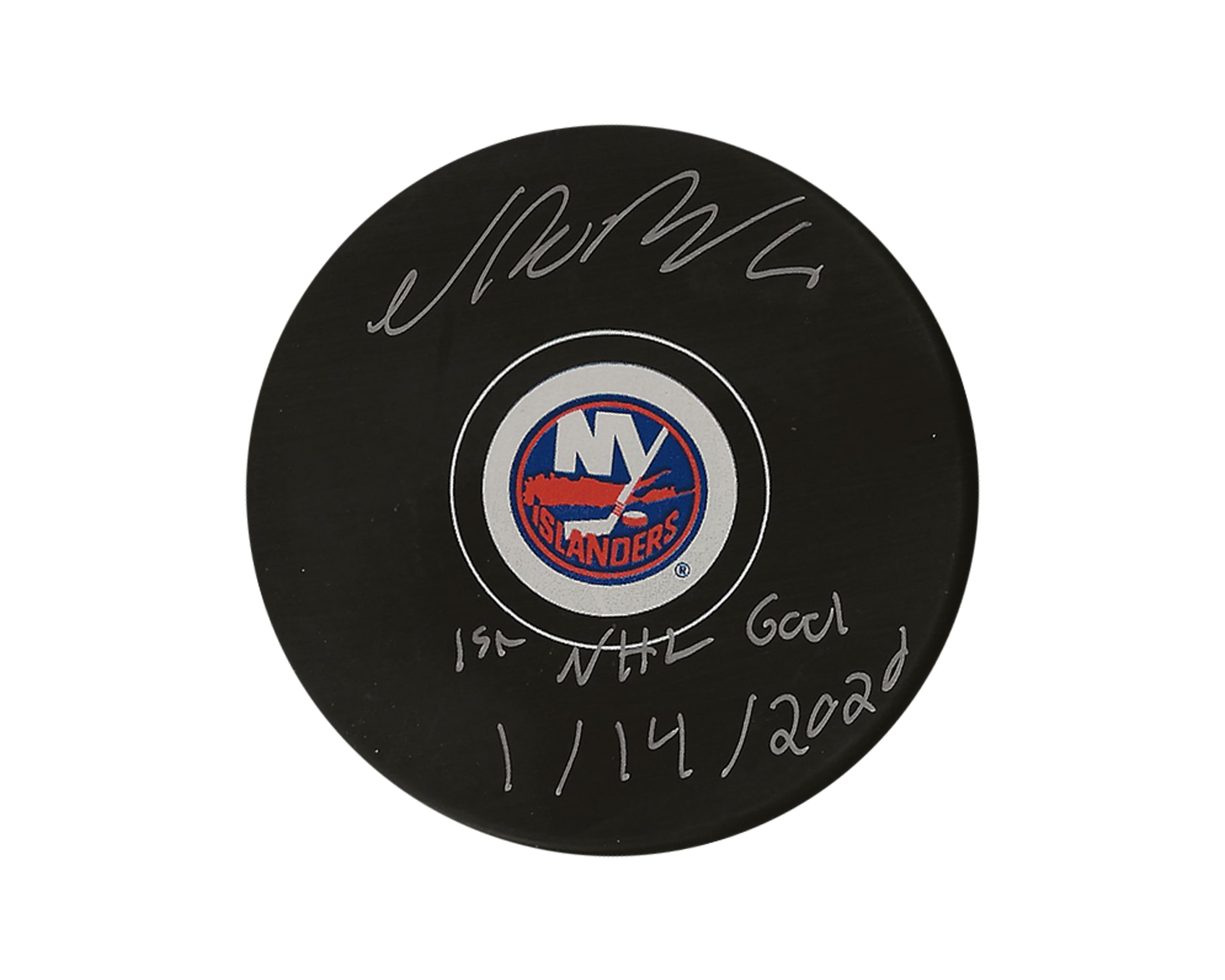 Noah Dobson Autographed New York Islanders Autograph Model Puck Inscribed 