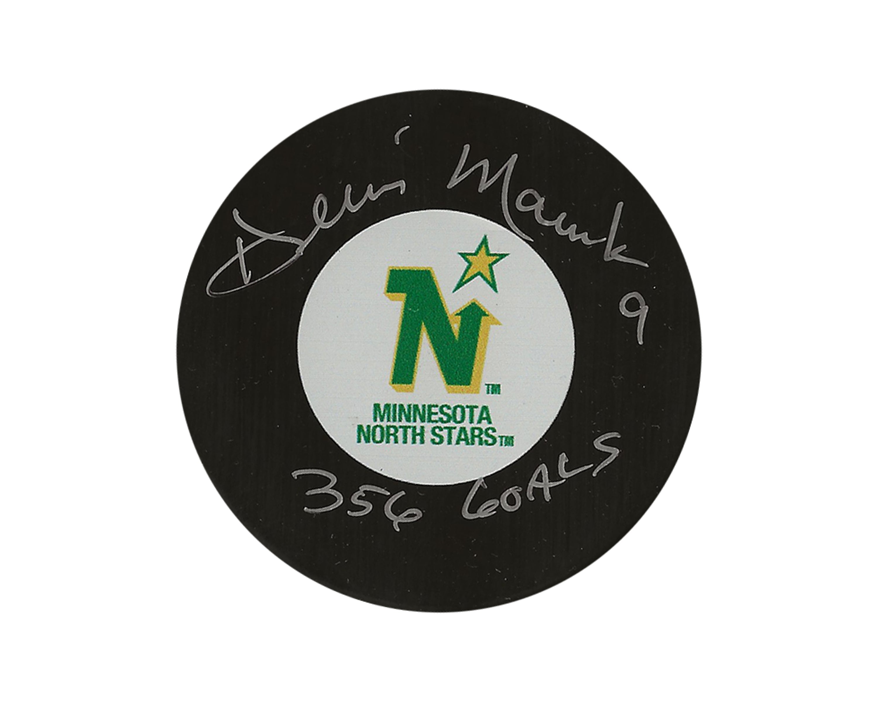 Dennis Maruk Autographed Minnesota North Stars Vintage Autograph Model Puck Inscribed 