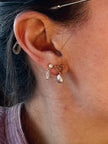 Boucles d'oreilles coeurs avec grosses perles roses