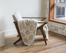 Daisy Print Blushing Beige and White Extended Throw