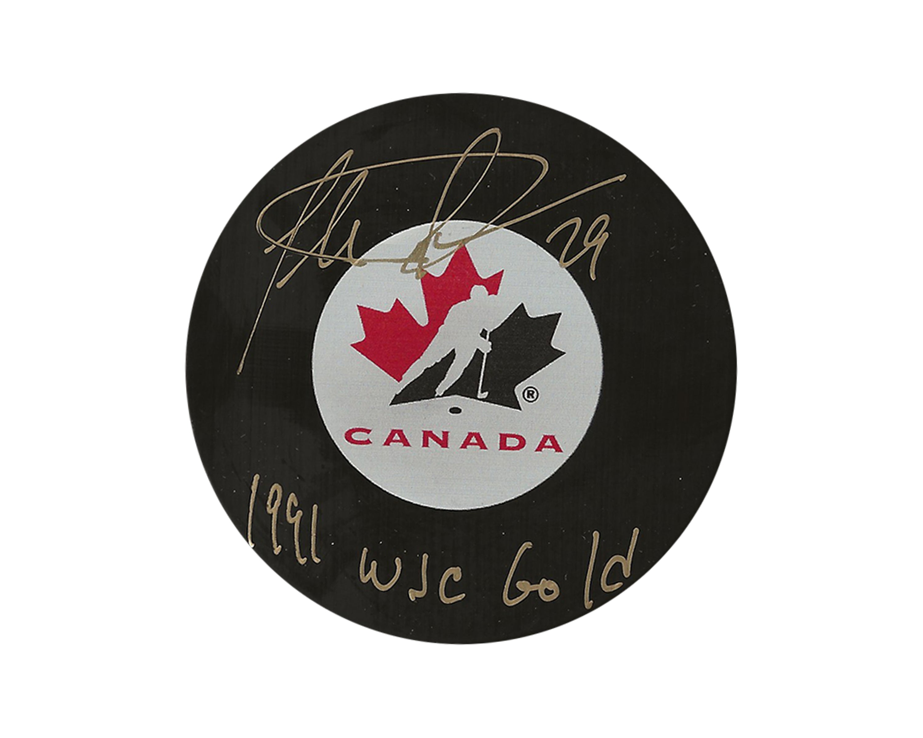 Felix Potvin Autographed Team Canada Autograph Model Puck Inscribed 