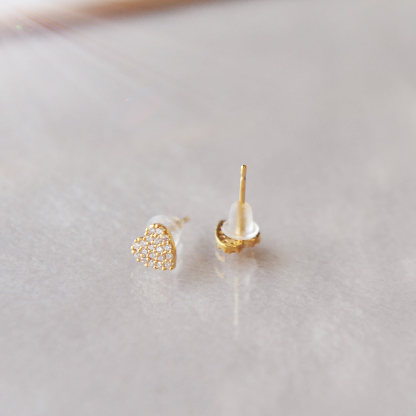 Belle diamond heart studs