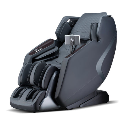 -Costway-4D SL-Track Full Body Massage Chair w/ Zero-Gravity Design, Heated Shawl, Neck & Back & Feet Heater, Calf & Foot Rollers,Magic Calf Rollers, Voice Control, Yoga Stretching, Smart Body Scanning, Touch Screen, Blue-tooth Speaker