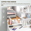 Elise Makeup Vanity Set with Mirror, Stool and Adjustable Shelves-White