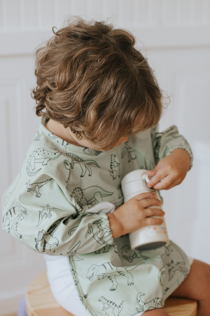 Long-sleeved bib - Dinosaur - Menoum