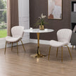 Lux Modern Dining Chairs with Cushioned Backrest-Set of 2-Cream White