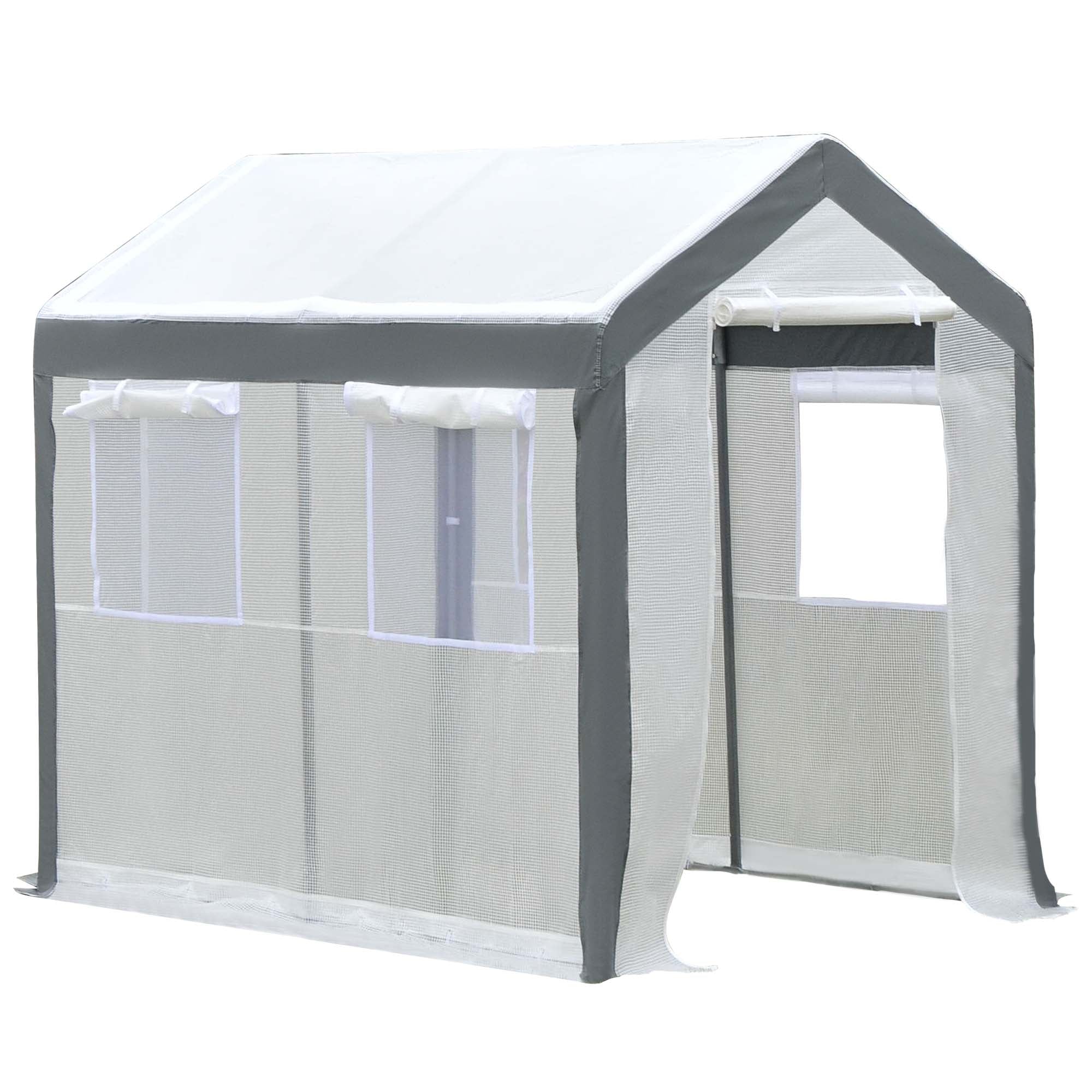Outsunny Heavy-duty Walk-in Greenhouse 8' x 6' x 7.5' Outdoor Polytunnel for Vegetable Plant Growth Warm House