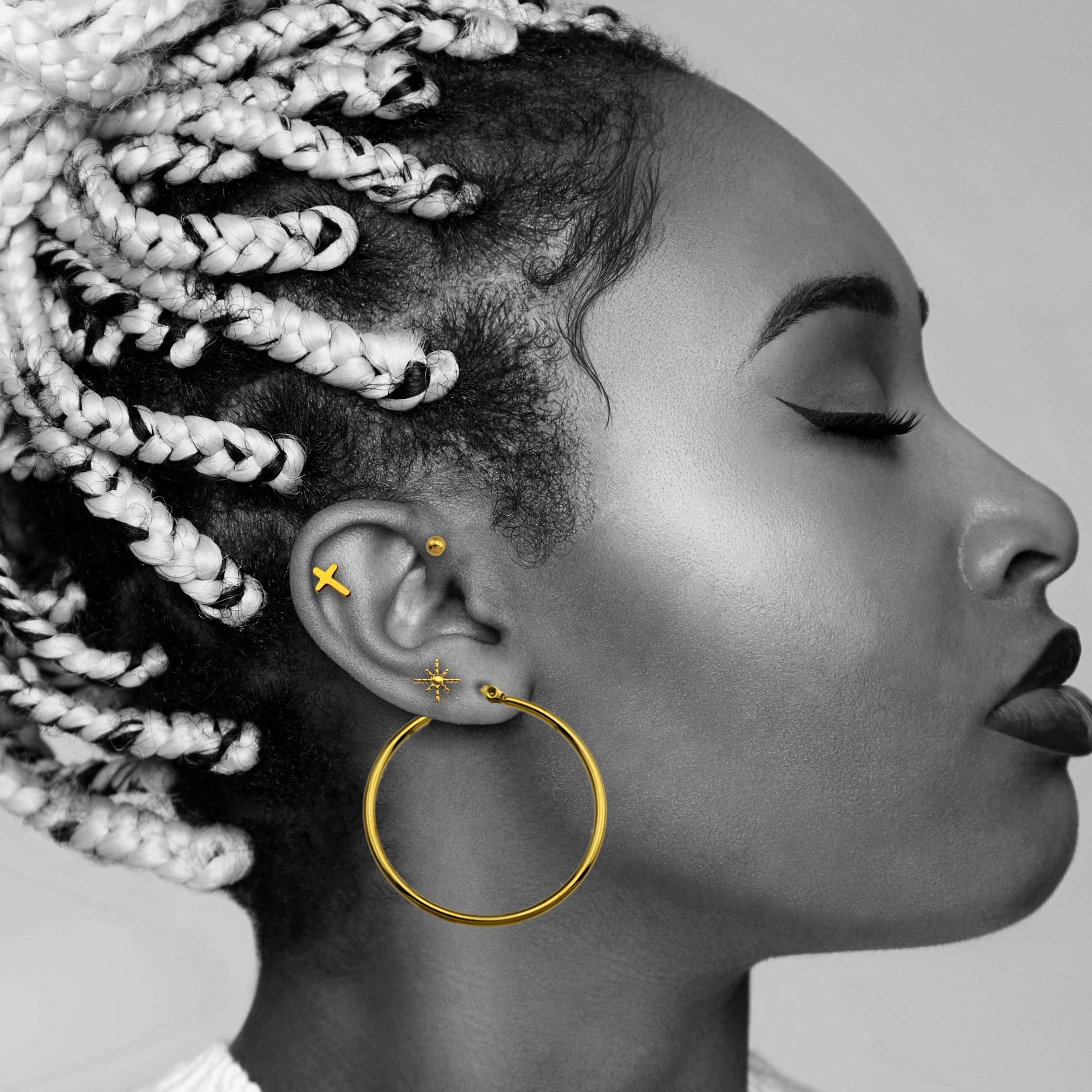 DESTINY 3-Pair Rounded Bead Classic Stud Set