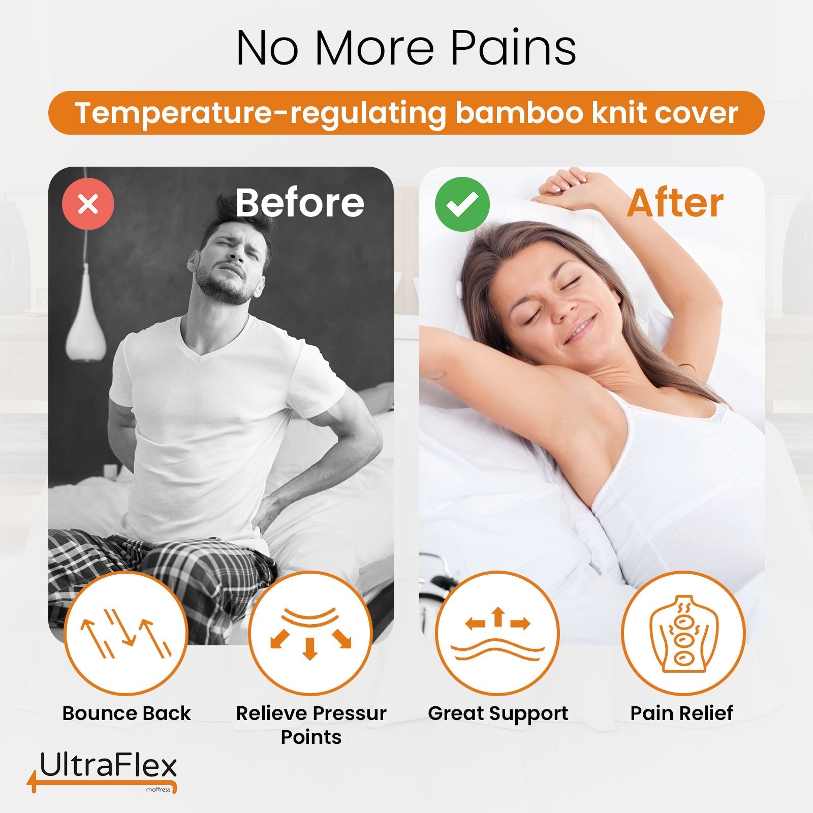 UltraFlex® SleepTight – Canadian Made- Gel Memory Foam Mattress | CertiPUR-US® Certified, Cooling, Pressure Relief, Medium Firm, Fiberglass-Free, Bamboo Cover | Ideal for Bunk Beds, RVs & All Frames | Spinal Support & Motion Isolation