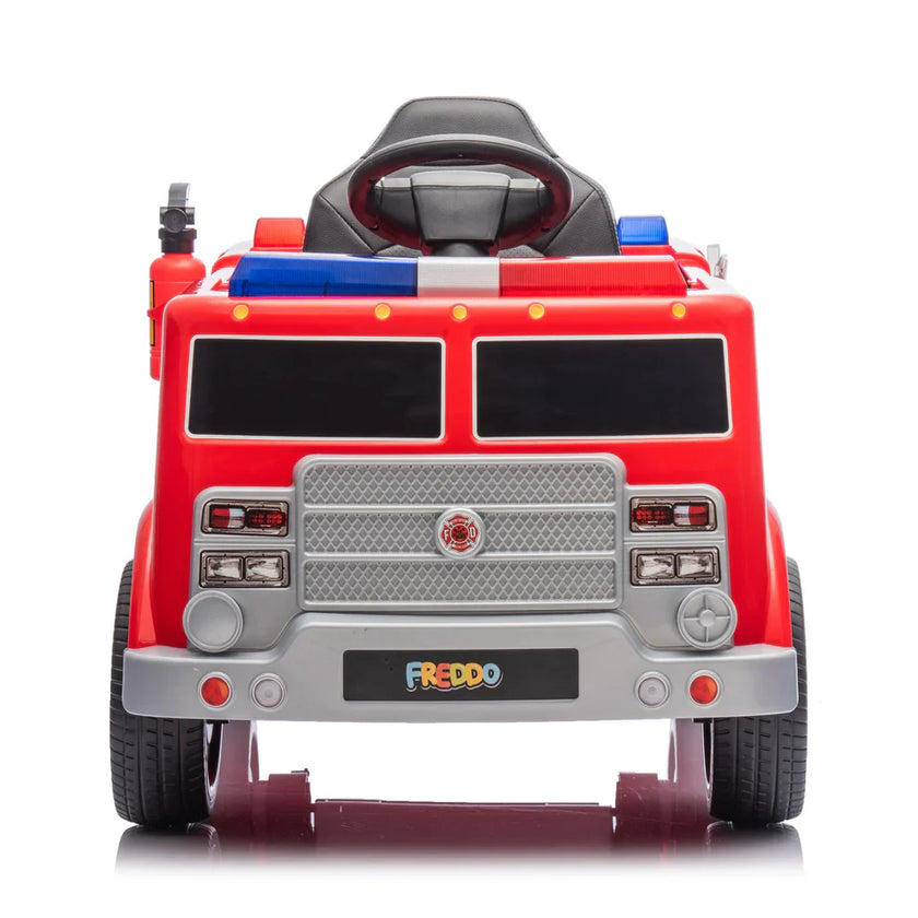 Voiturette électrique pour enfant 2025, modèle camion de pompier 12V DELUXE, avec télécommande.