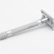 Merkur 3-Piece DE Safety Razor, Closed Comb, Knurled Extra Long Handle, Matte Chrome