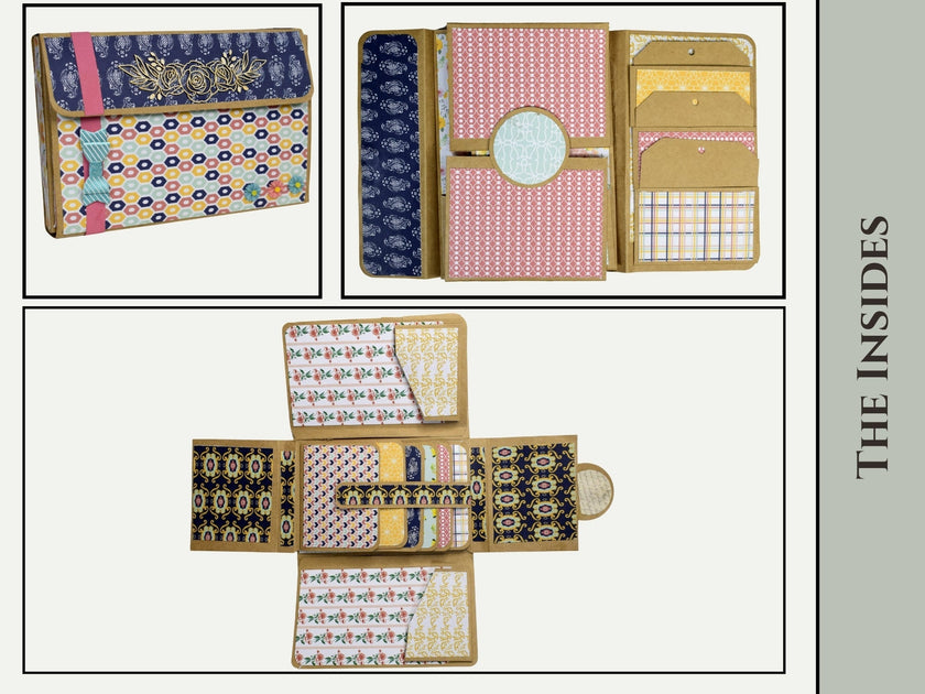 CrafTreat Scrapbook Blanks - TriFold Folio Wallet - Black & Kraft Color
